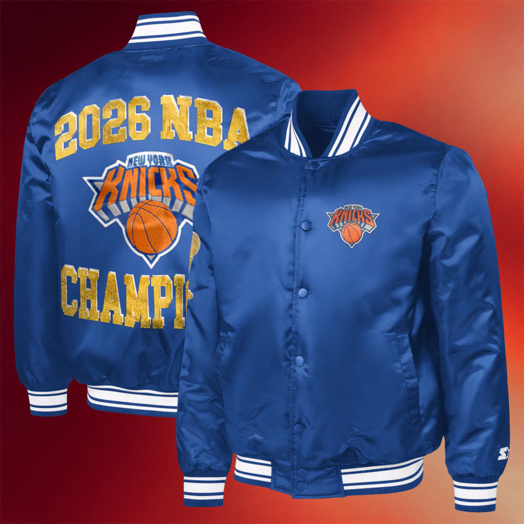 NY Knicks Champions Merch 2026 New York Knicks 2026 Finals Champions Varsity Jacket Fan Gifts