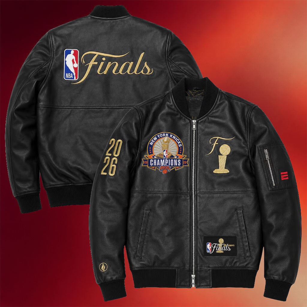 New York Knicks Champions Merch NY Knicks 2026 Finals Champions Team Jacket Black Fan Gifts