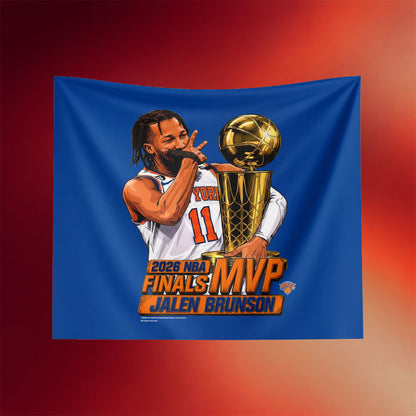 New York Knicks Champions Merch NY Knicks Jalen Brunson 2026 Finals MVP Flag Hanging Decor