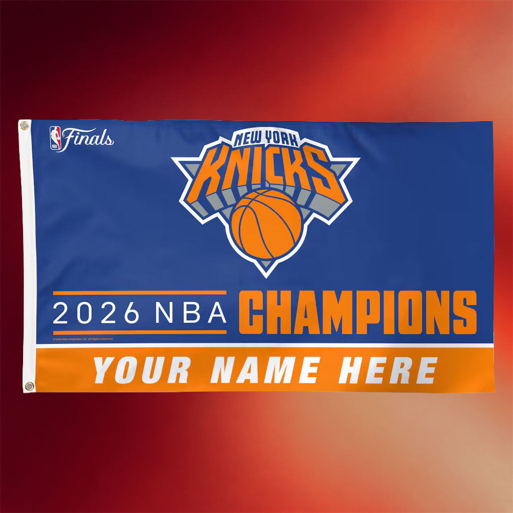 New York Knicks WinCraft 2026 NBA Finals Champions Personalized 3x 5 One-Sided Deluxe Flag