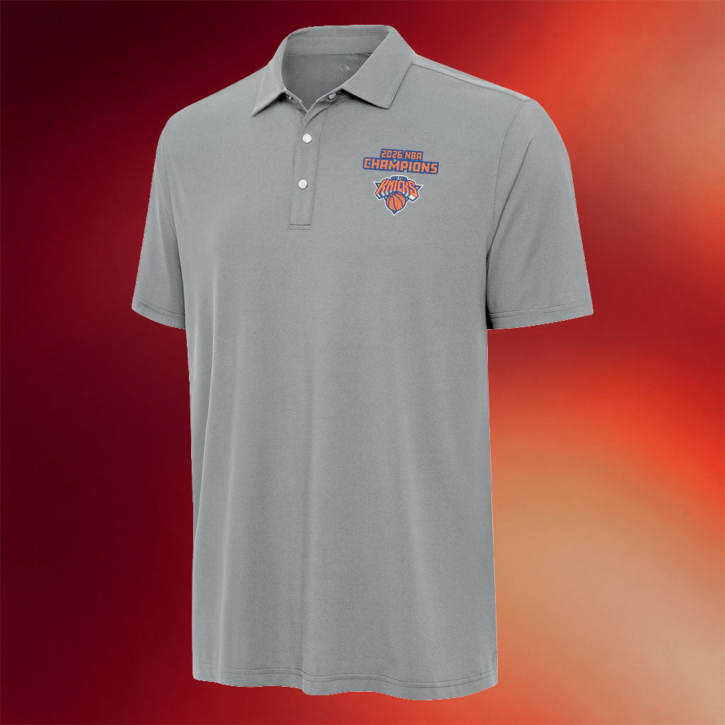 New York Knicks Champions Merch 2026 Knicks Antigua Finals Champions Western Polo Shirt Gray