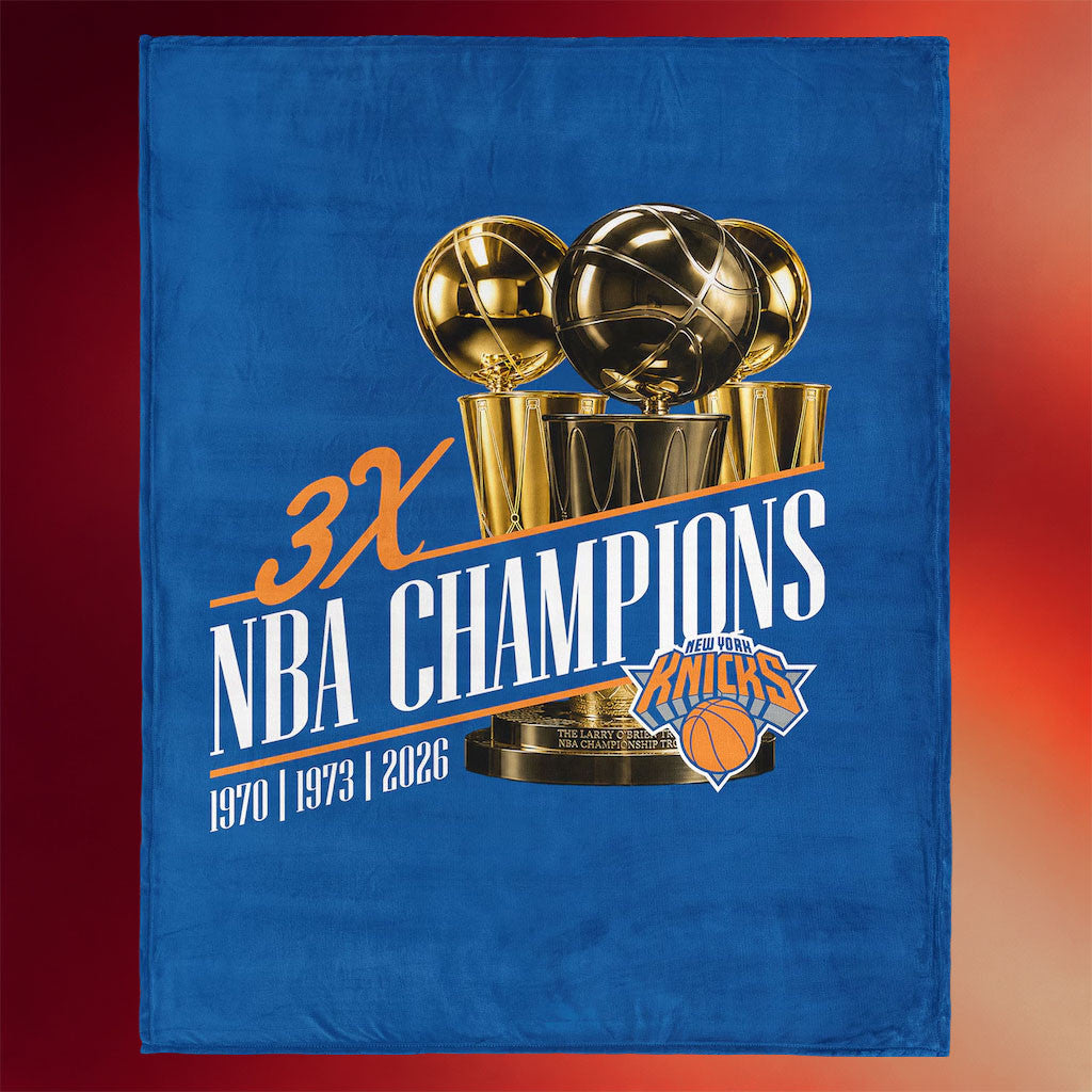 New York Knicks Champions Merch 2026 Knicks Three-Time Finals Champions Blanket Best Fan Gifts
