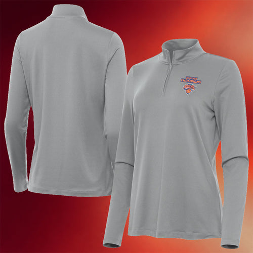 2026 New York Knicks Champions Merch NY Knicks Finals Champions Quarter-Zip Shirt Grey