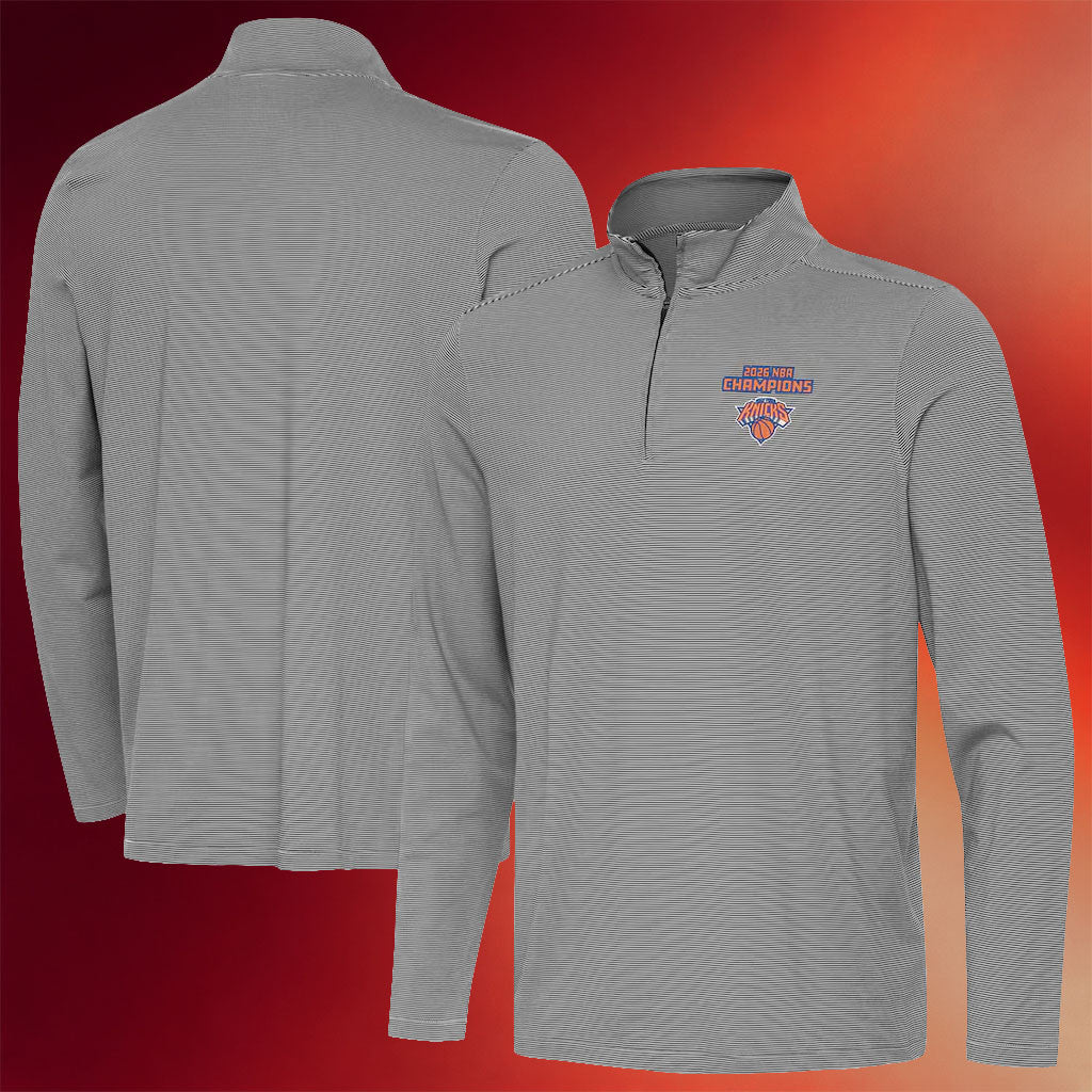 NY Knicks Champions Merch 2026 New York Knicks Finals Champions Twine Quarter-Zip Shirt Mens