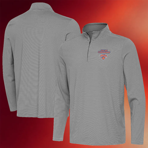 NY Knicks Champions Merch 2026 New York Knicks Finals Champions Twine Quarter-Zip Shirt Mens