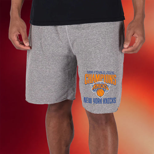 NY Knicks Champions Merch New York Knicks Concepts Sport 2026 Finals Champions Shorts Gray