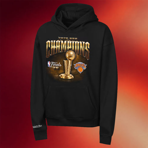 New York Knicks Champions Merch 2026 NY Knicks Mitchell And Ness Finals Champions Hoodie Black