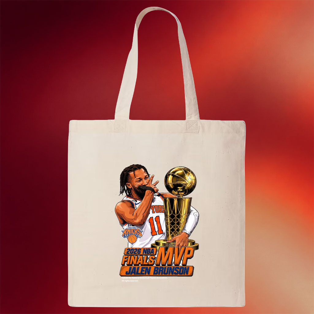 New York Knicks Champions Merch 2026 NY Knicks Jalen Brunson #11 Finals MVP Tote Bag Fan Gifts