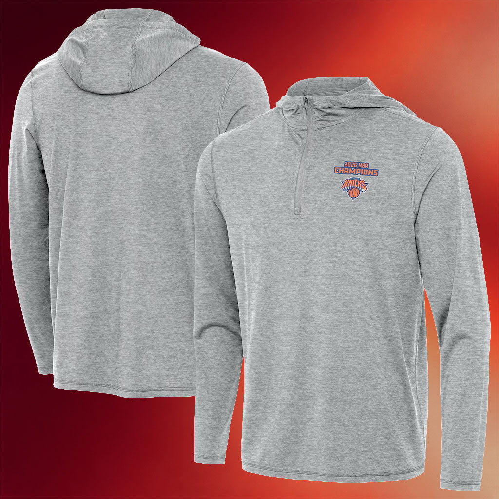 New York Knicks Champions Merch 2026 Knicks Antigua Finals Champions Quarter Zip Hoodie Fan Gifts