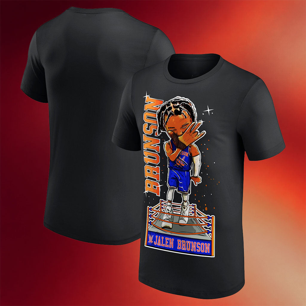 Jalen Brunson Merch Black WWE x Jalen Brunson T-Shirt 2026 Knicks Champions Merch Gifts For Fans