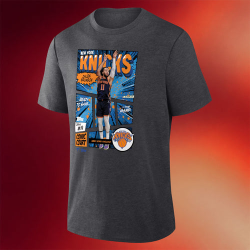 Jalen Brunson Merch 2026 Jalen Brunson #11 New York Knicks Topps Comic Court T-Shirt Fan Gifts