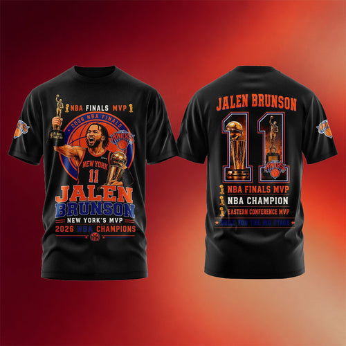 Jalen Brunson Merch 2026 Jalen Brunson Finals MVP T-Shirt New York Knicks Championship Shirt