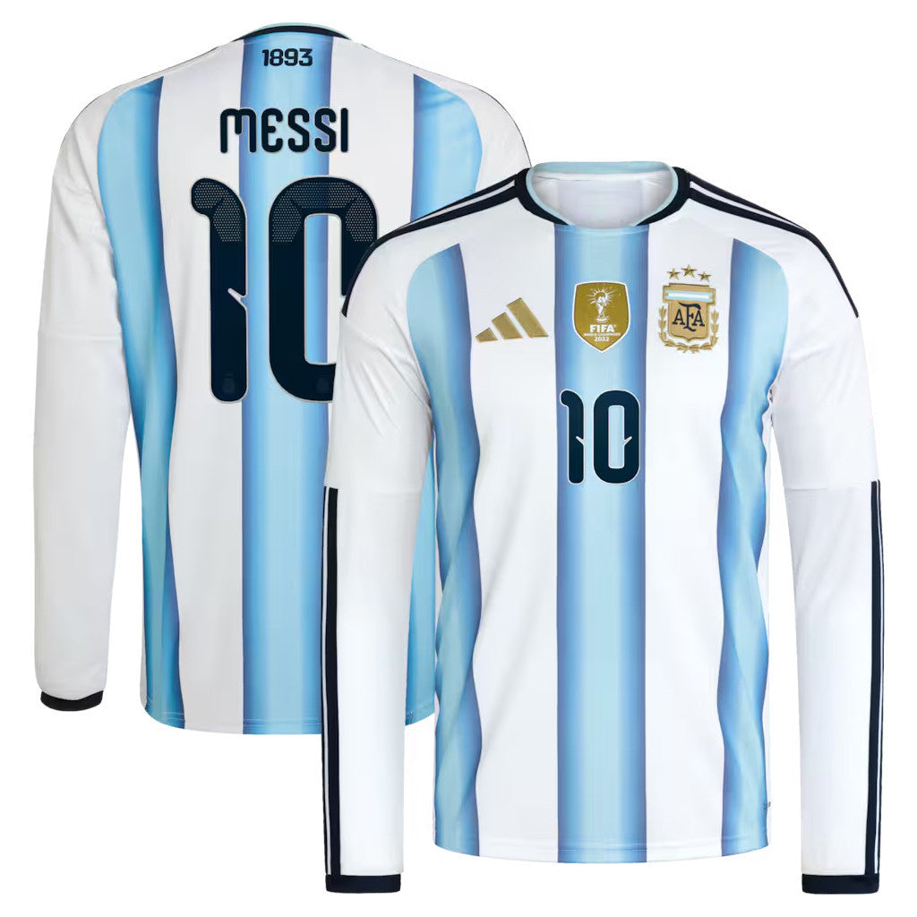 Argentina FIFA World Cup 2026 Merch #10 Messi Argentina Home Long Sleeve Shirt Lionel Messi Merch
