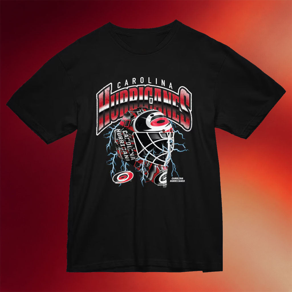 Carolina Hurricanes Champions Merch 2026 Carolina Hurricanes Crease Lightning T-Shirt Black