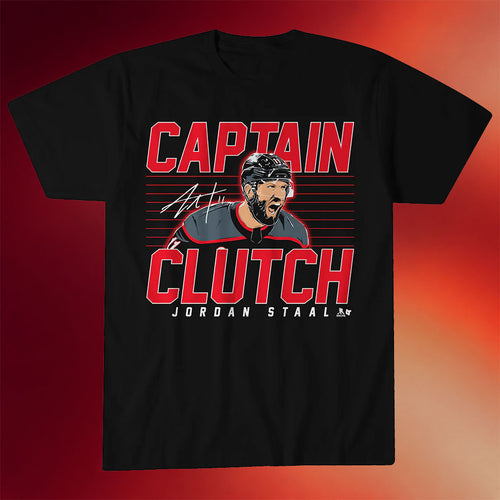 Jordan Staal Merch 2026 Captain Clutch T-Shirt Signed Carolina Hurricanes Champions Merch