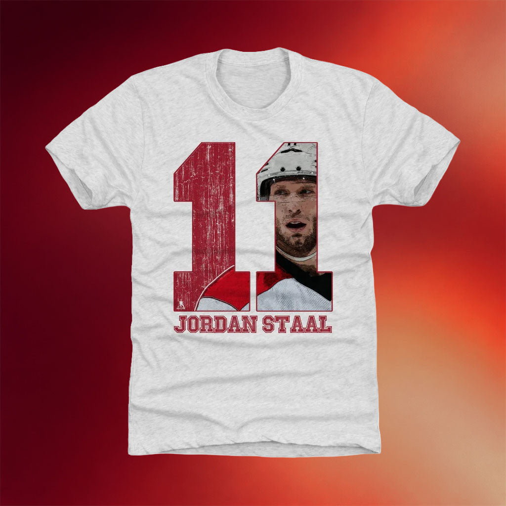 Jordan Staal Merch #11 Jordan Staal Game R T-Shirt 2026 Carolina Hurricanes Champions Merch