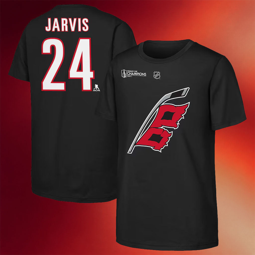 Carolina Hurricanes Champions Merch #24 Seth Jarvis Canes 2026 Stanley Cup Champions T-Shirt