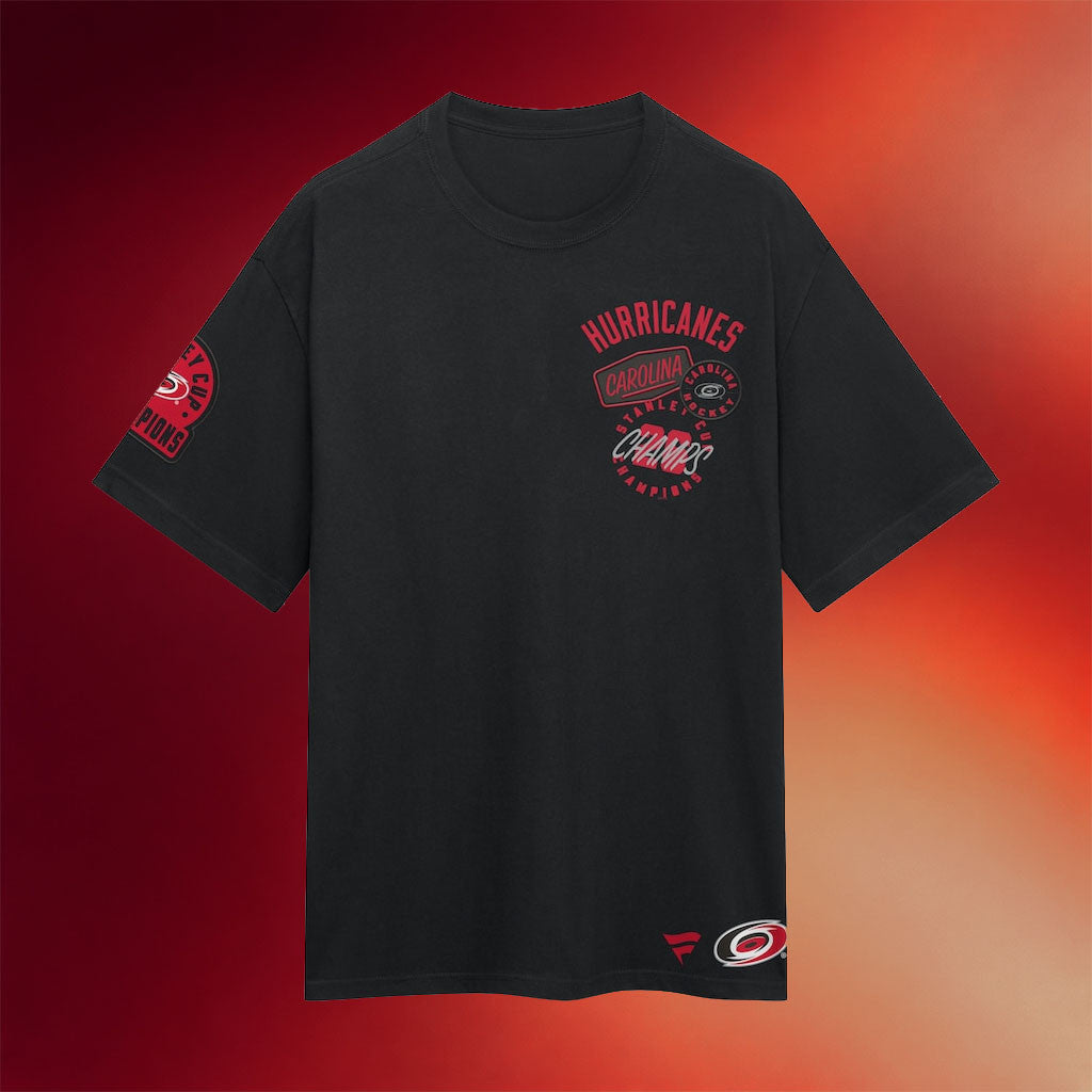 Carolina Hurricanes Champions Merch Hurricanes 2026 Stanley Cup Champions Patches T-Shirt