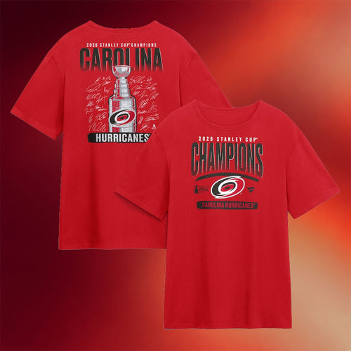 Carolina Hurricanes Champions Merch 2026 Canes Stanley Cup Champions Signature Roster T-Shirt