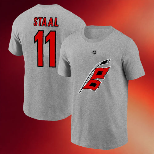 Jordan Staal Merch 2026 Jordan Staal #11 Carolina Hurricanes Team T-Shirt Canes Champions Merch