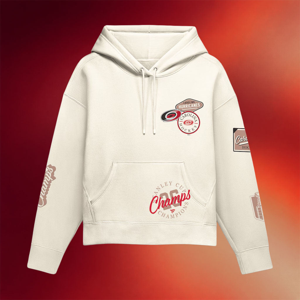 Carolina Hurricanes Champions Merch 2026 Stanley Cup Champions Elevated Patch Hoodie Fan Gifts
