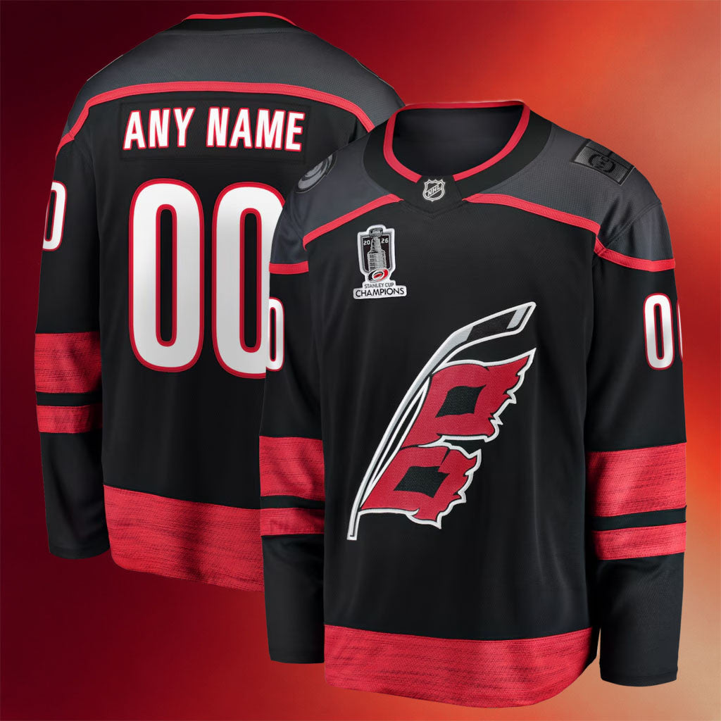 Custom Carolina Hurricanes Champions Merch Hurricanes 2026 Stanley Cup Champions Home Jersey