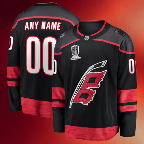 Custom Carolina Hurricanes Champions Merch Hurricanes 2026 Stanley Cup Champions Home Jersey