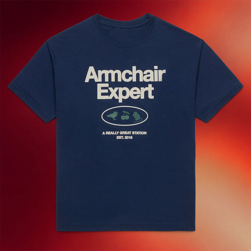Armchair Expert Merch 2026 Armchair Shop T-Shirt Navy Gifts For Podcast Fans