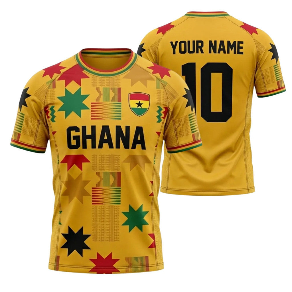 Personalized Ghana FIFA World Cup 2026 Merch Ghana National Team Jersey Kente Pattern Fan Gifts