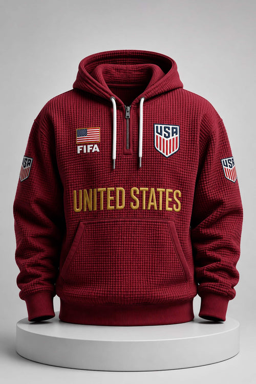 World Cup 2026 United States Waffle Quarter Zip Hoodie