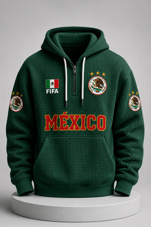 World Cup 2026 Mexico Waffle Quarter Zip Hoodie