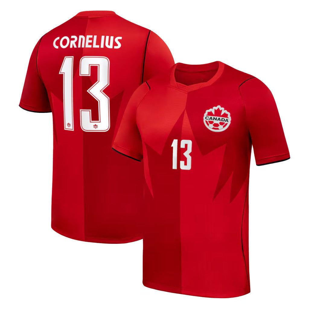 Canada World Cup 2026 Merch #13 Derek Cornelius Red Canada Soccer 2026 Home Stadium Jersey