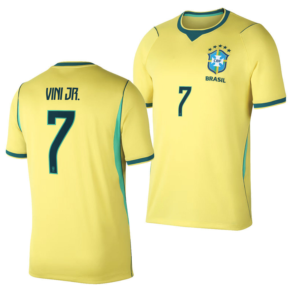 Brazil FIFA World Cup Merch 2026 Vinicius Junior #7 Brazil National Team 2026 Stadium Home Jersey