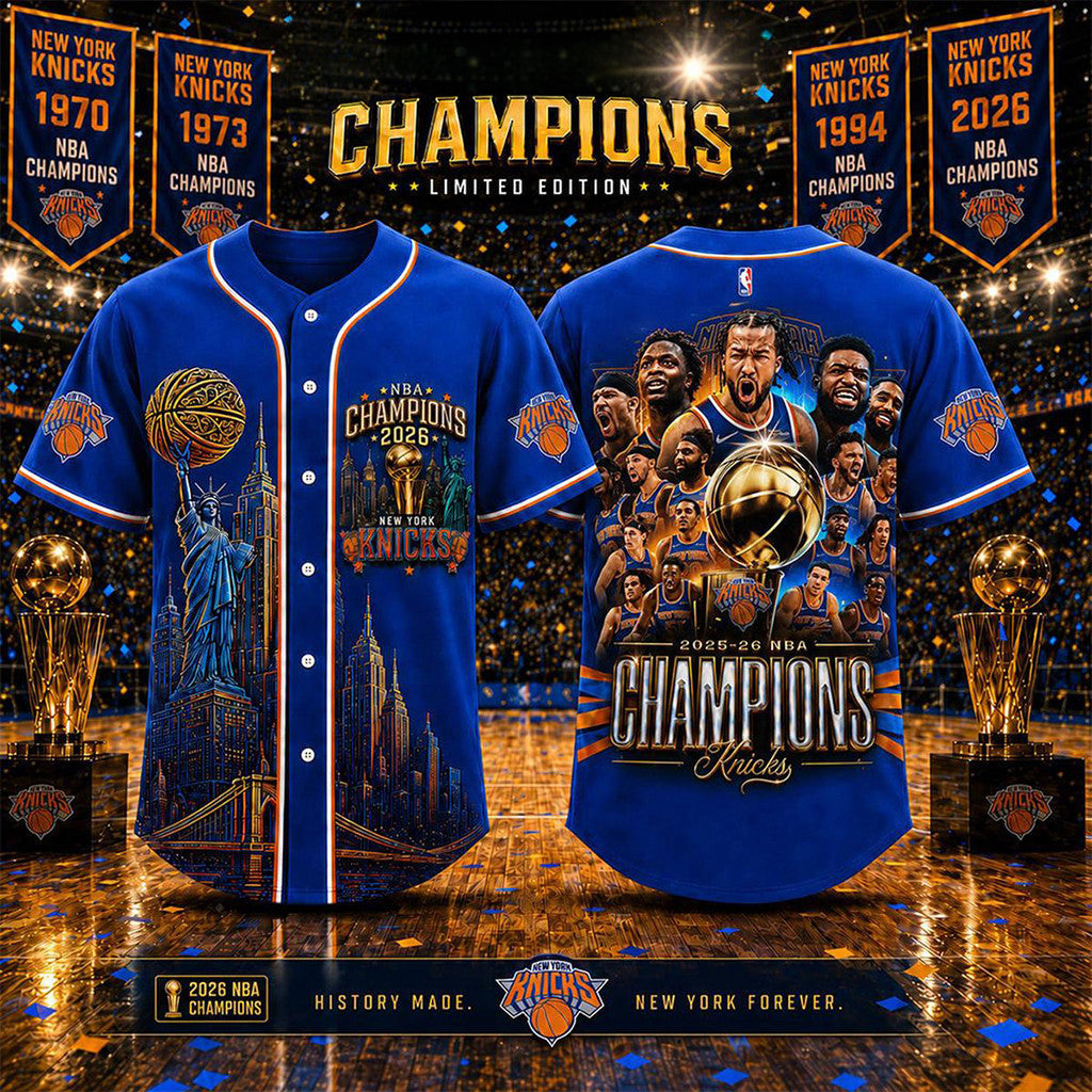NY Knicks 2026 Finals Champions Baseball Jersey New York Knicks Championship Merch Fan Gifts