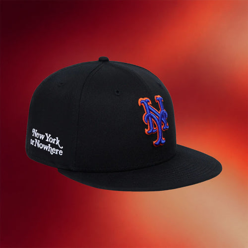 New York Or Nowhere Merch NYON X Mets Monogram Snapback Hat Embroidered Black Gifts For Fans