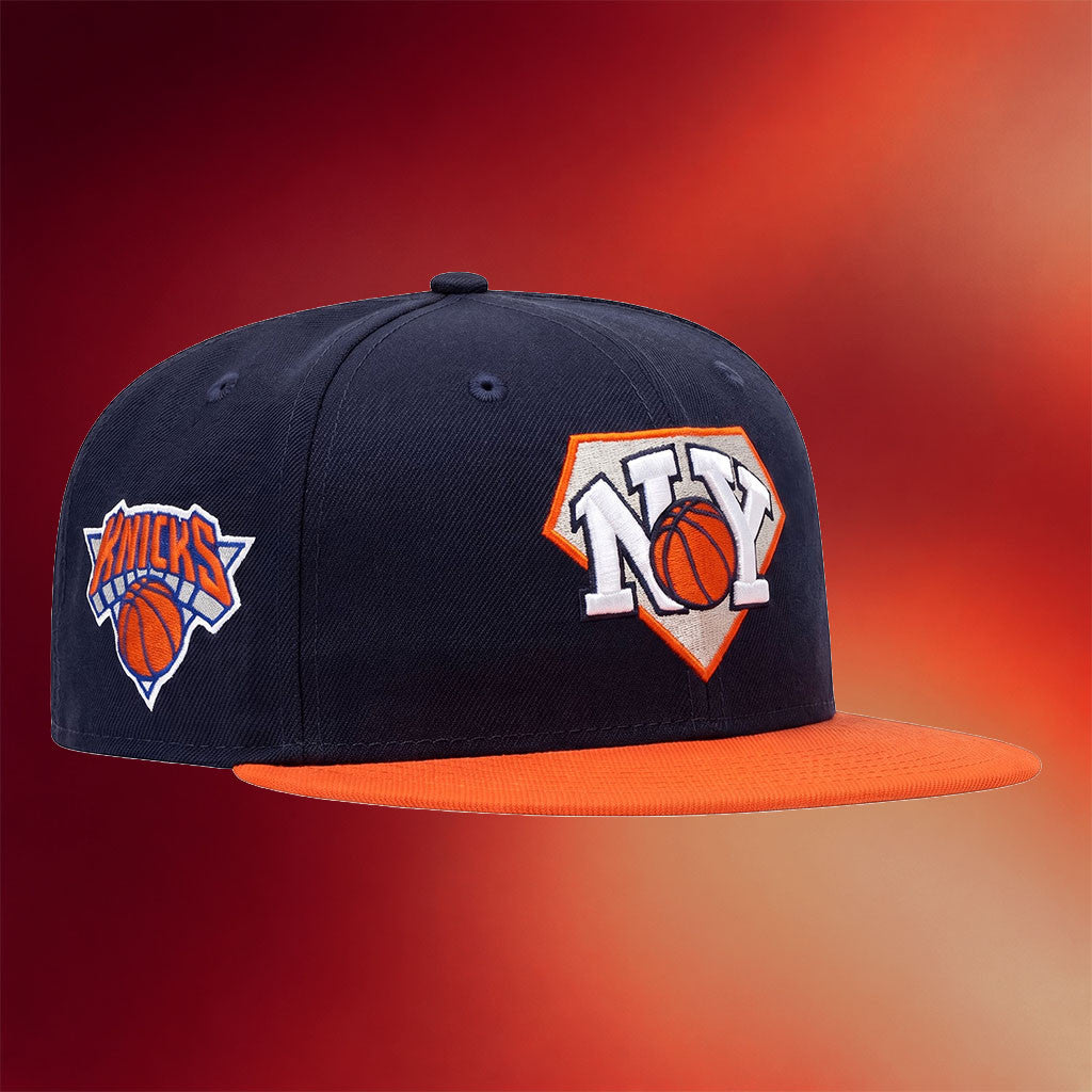 HatClub X NY Knicks Merch 2026 New York Knicks Tri Logo Patch Snapback Hat Embroidered Fan Gift