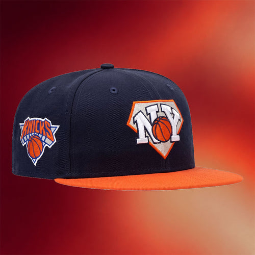HatClub X NY Knicks Merch 2026 New York Knicks Tri Logo Patch Snapback Hat Embroidered Fan Gift