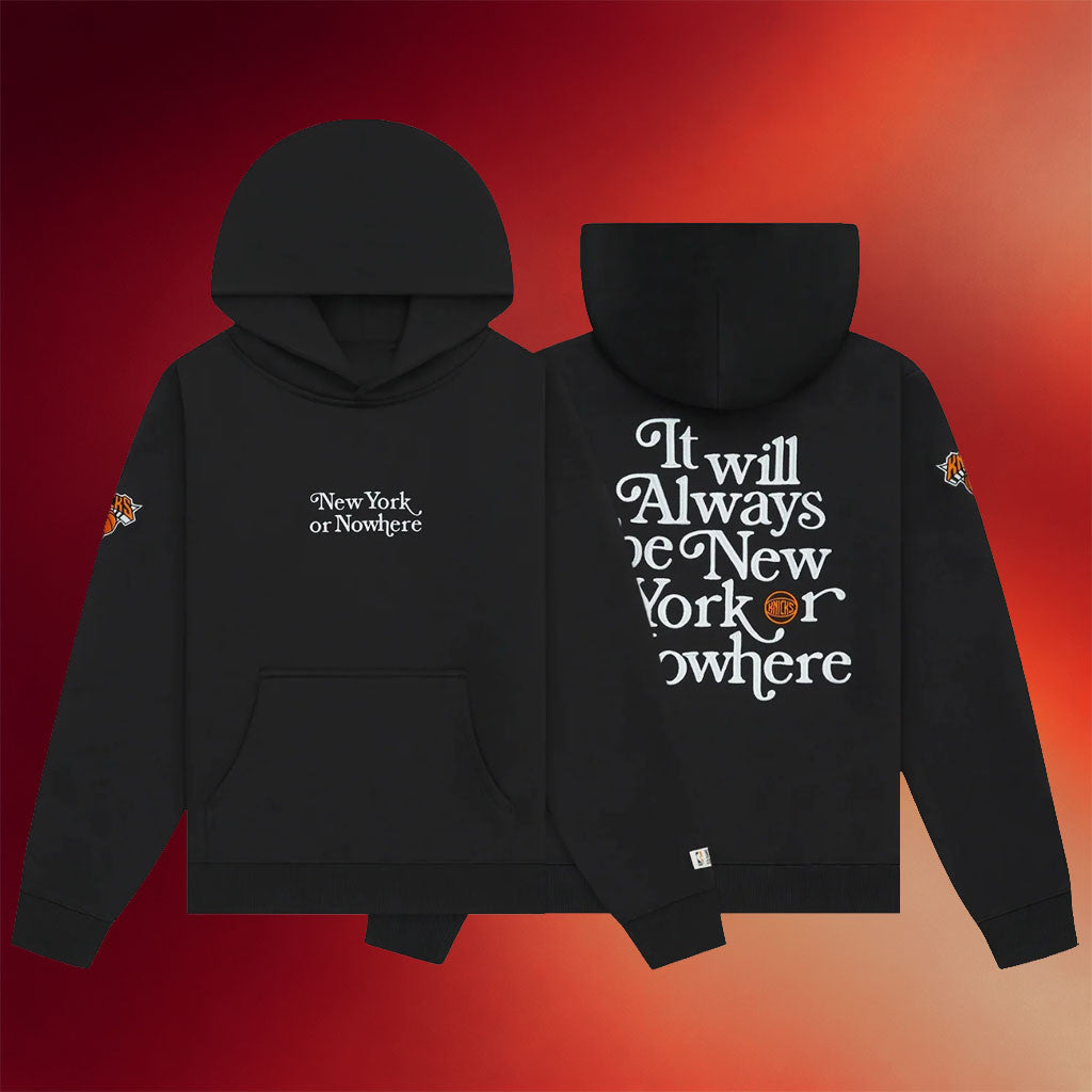 New York Or Nowhere Merch NYON X Knicks Motto Hoodie Black Gifts For Basketball Enthusiast
