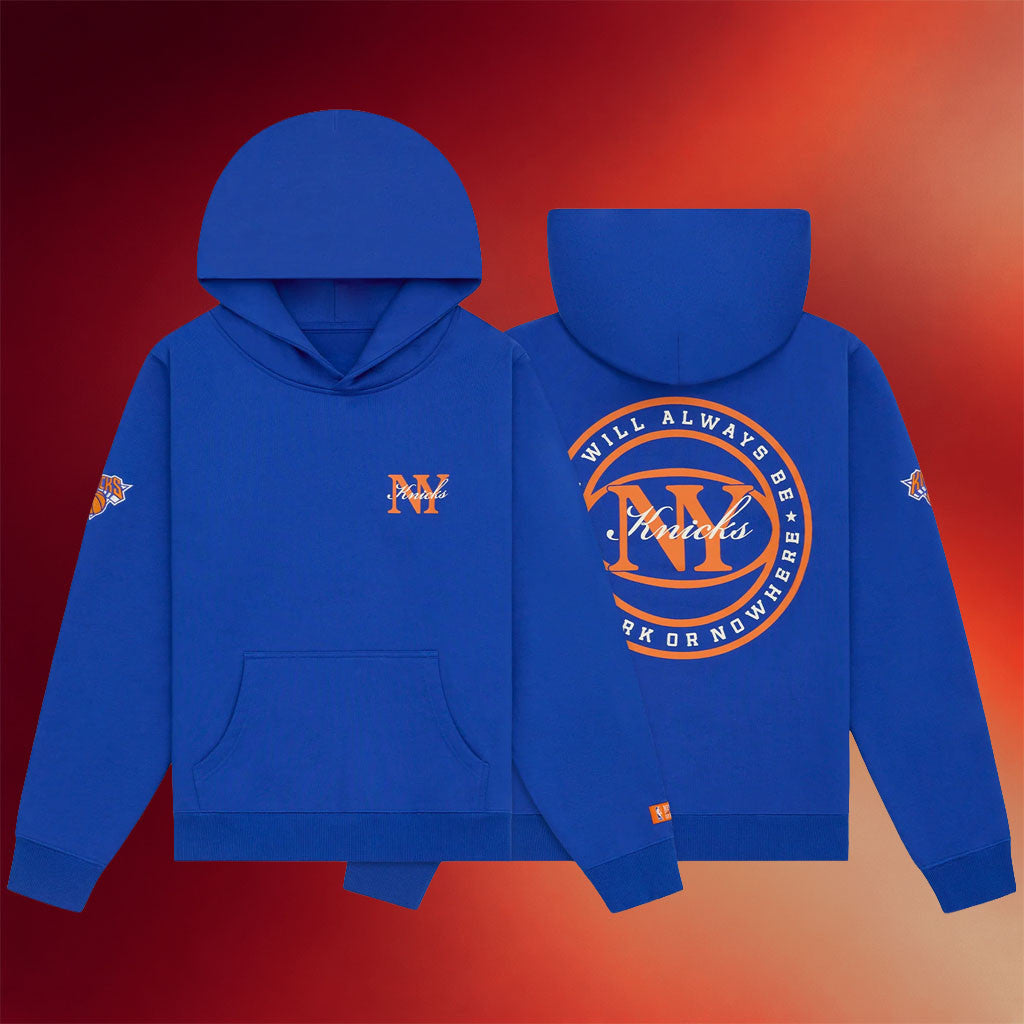 New York Or Nowhere Merch NYON X Knicks Rafters Hoodie 2026 Basketball Fan Gear Blue