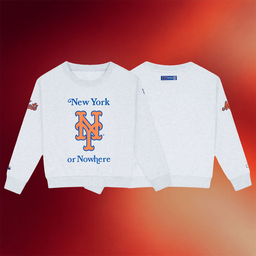New York Or Nowhere Merch NYON X Mets Crewneck Sweatshirt 2026 Baseball Team Gift Ideas