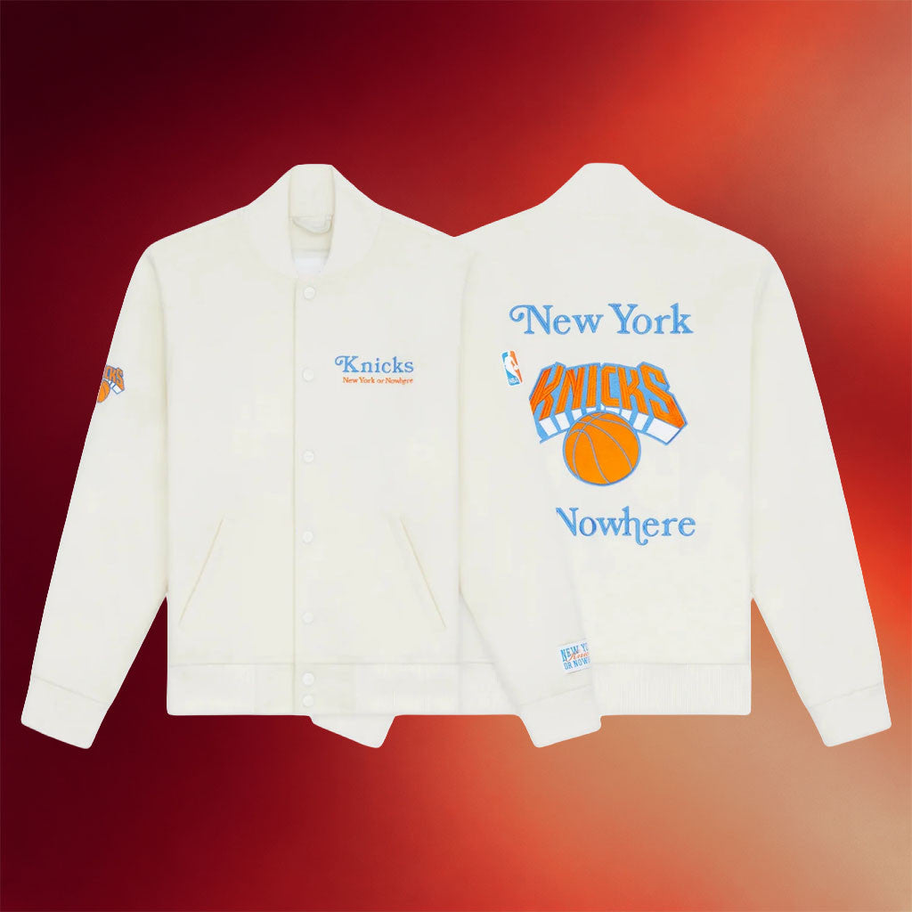 New York Or Nowhere Merch NYON X Knicks Give And Go Varsity Jacket Gift For Basketball Lover