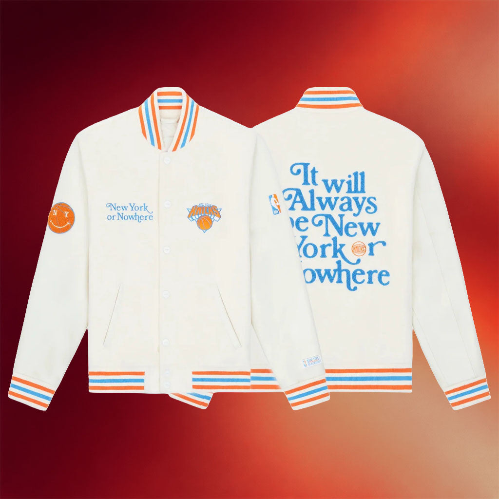 New York Or Nowhere Merch NYON X Knicks Motto Varsity Jacket 2026 Best Gift For Basketball Fans