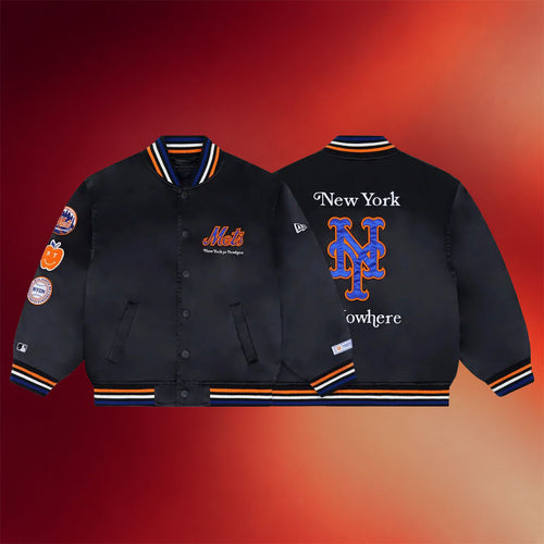 New York Or Nowhere Merch NYON X Mets Metropolitans Varsity Jacket Baseball Enthusiast Gifts
