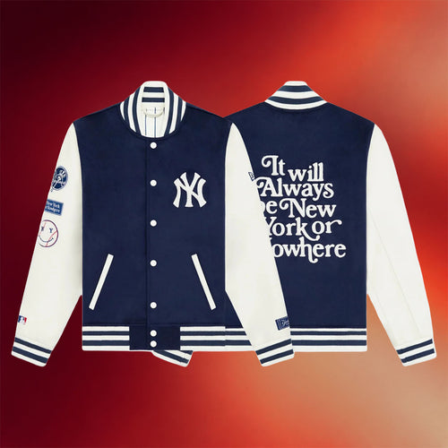 New York Or Nowhere Merch NYON X Yankees Motto Varsity Jacket Present For Baseball Lovers