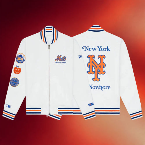 New York Or Nowhere Merch NYON X Mets Metropolitans Varsity Zip Jacket Baseball Player Gifts