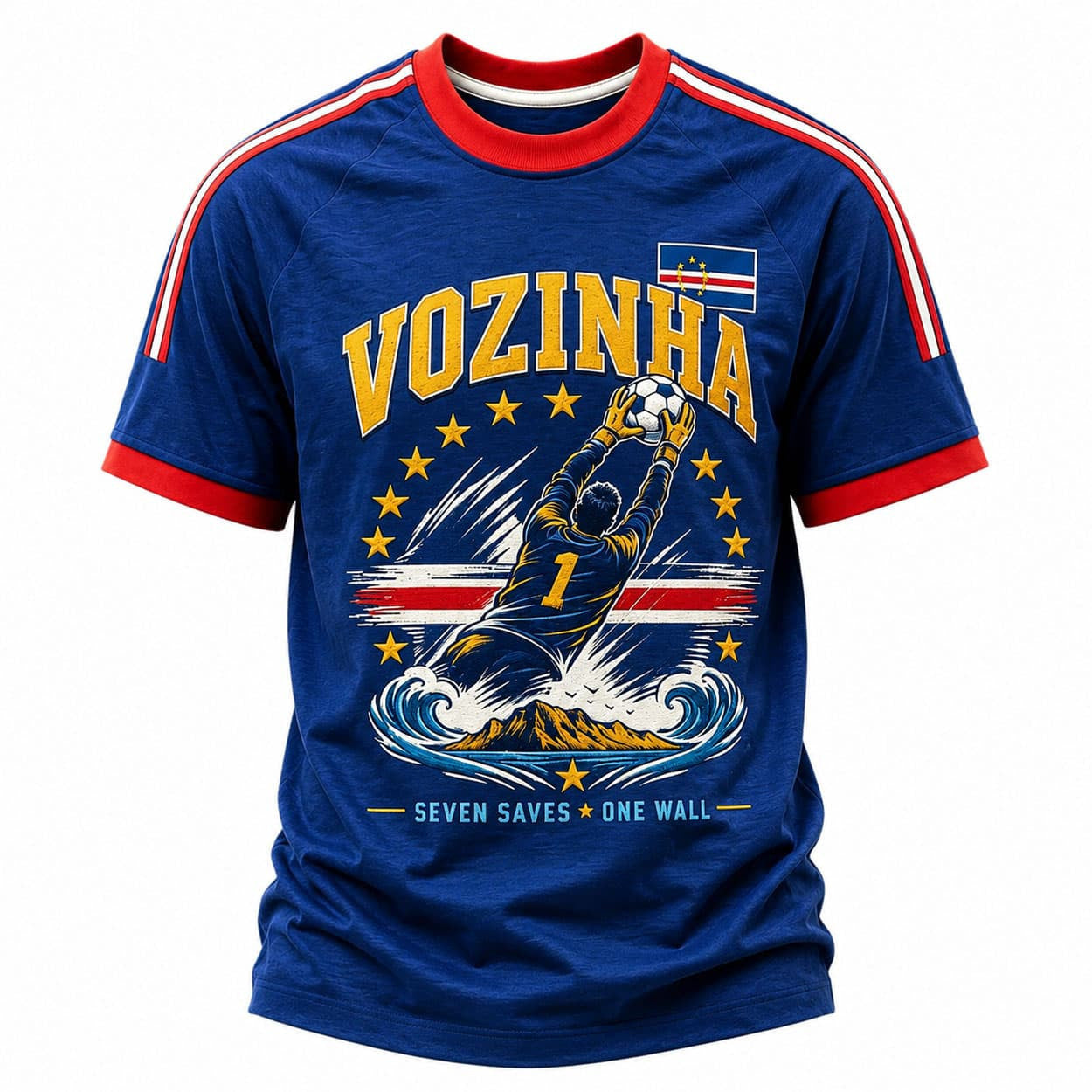 Cabo Verde Vozinha Seven Saves One Wall World Cup 2026 T-Shirt Vozinha Merch Football Fan Gifts