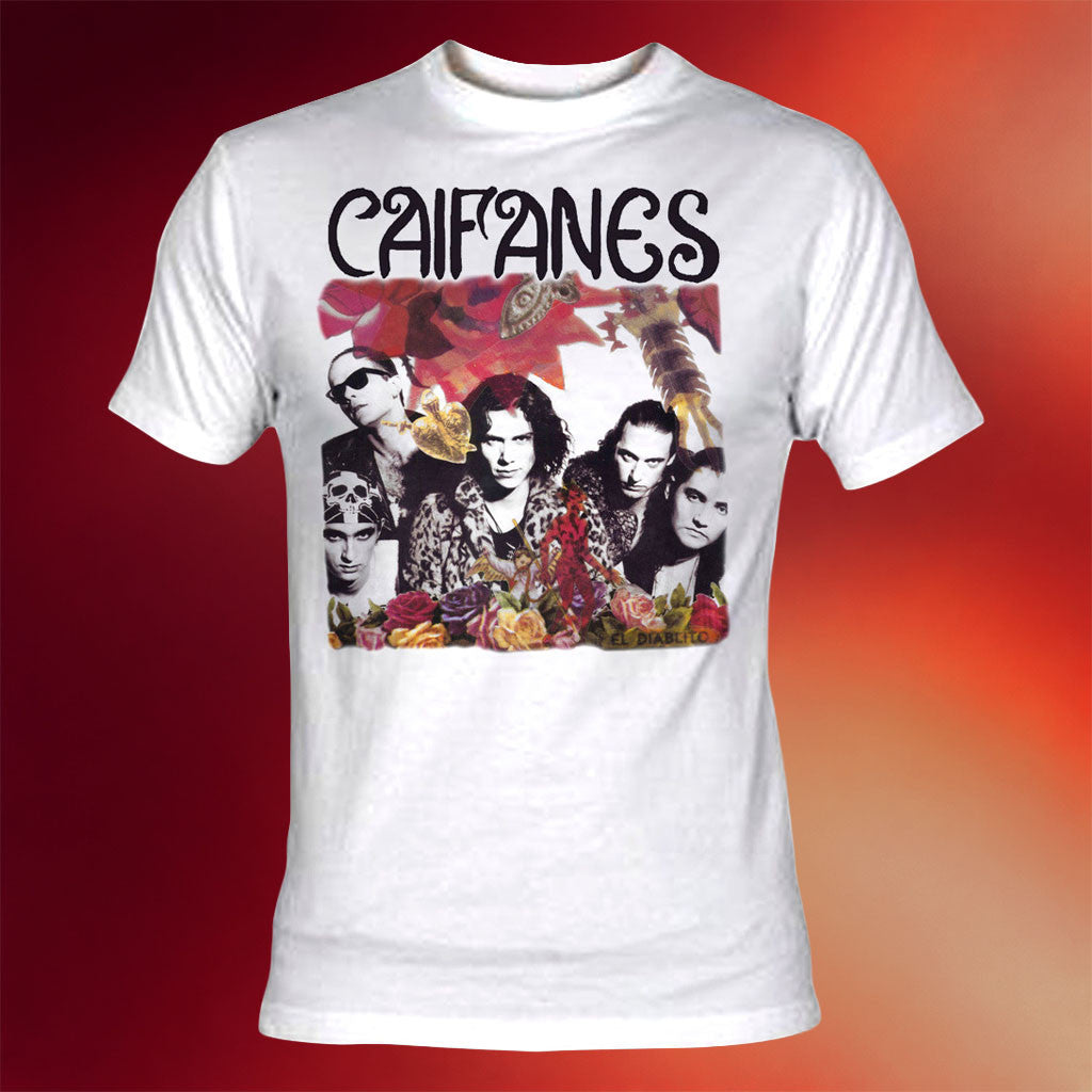 Caifanes Merch 2026 Diablito White T-Shirt Caifanes Rock Band Shirt Father's Day Gifts