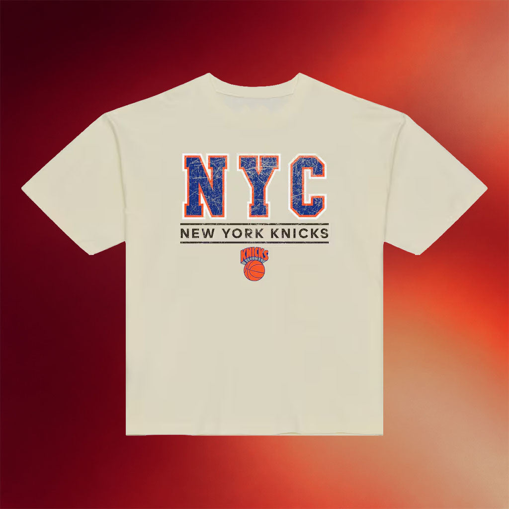 Mitchell And Ness NY Knicks Champions Merch 2026 New York Knicks Abbrev Arch T-Shirt Gifts