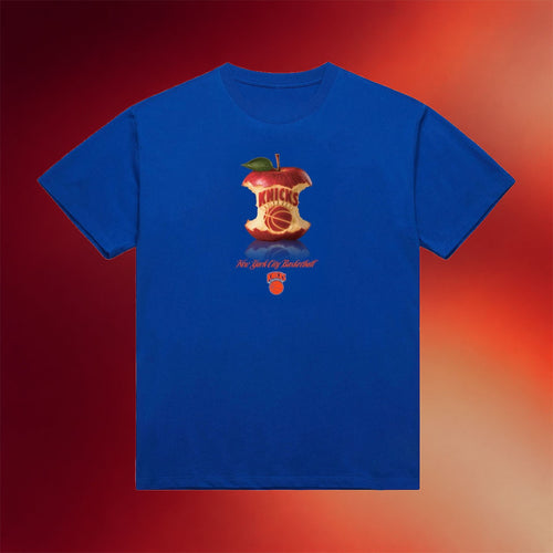 Mitchell And Ness NY Knicks Champions Merch 2026 New York Knicks Court Apple T-Shirt Blue