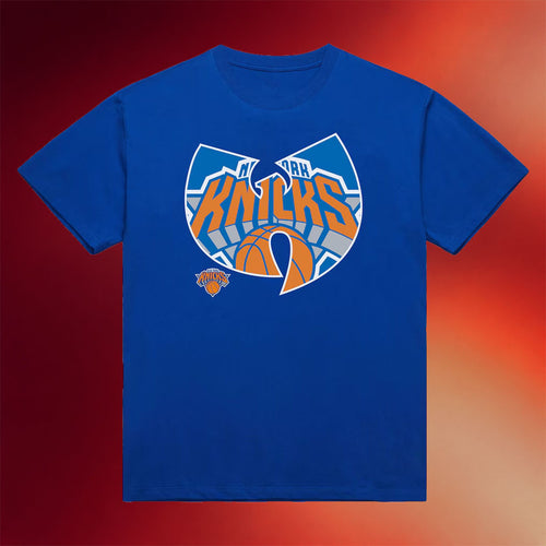 Mitchell And Ness NY Knicks Champions Merch 2026 New York Knicks X Wu-Tang T-Shirt Blue Gifts